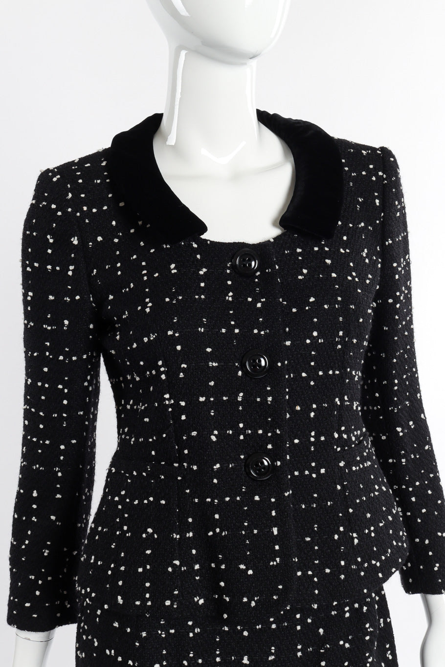 Louis Feraud Vintage Polka Dot Skirt Top & Jacket Suit