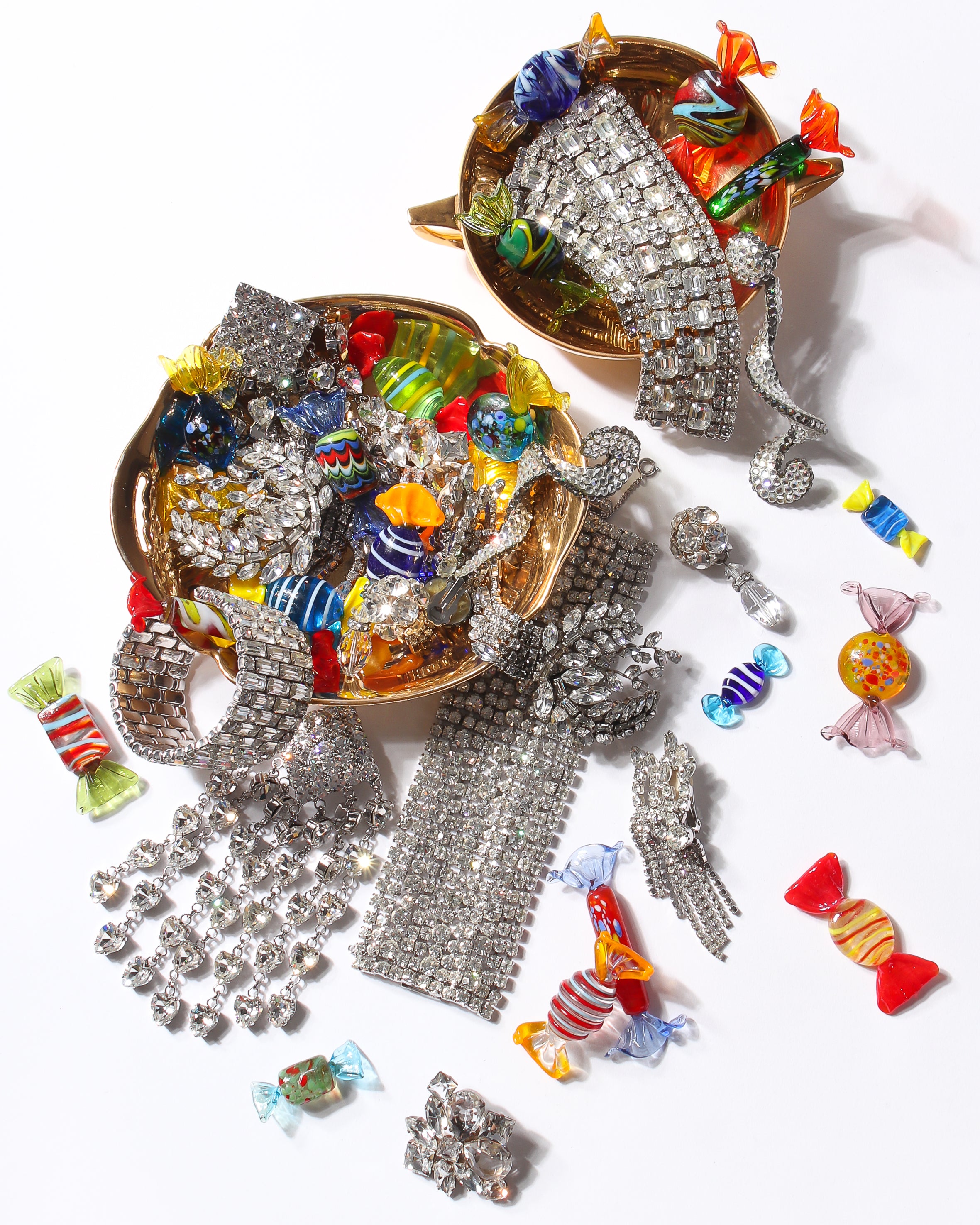 Recess Dresscode Los Angeles Vintage Hard Candy Silver Jewelry Rhinestones Crystal 