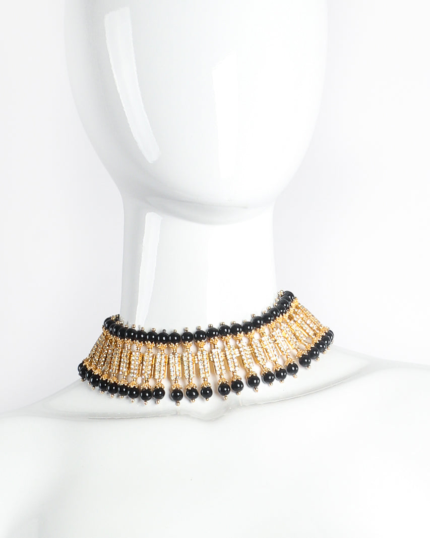 Recess Dresscode William deLillo Collectable Rhinestone Bar Choker & Earring set at Recess LA