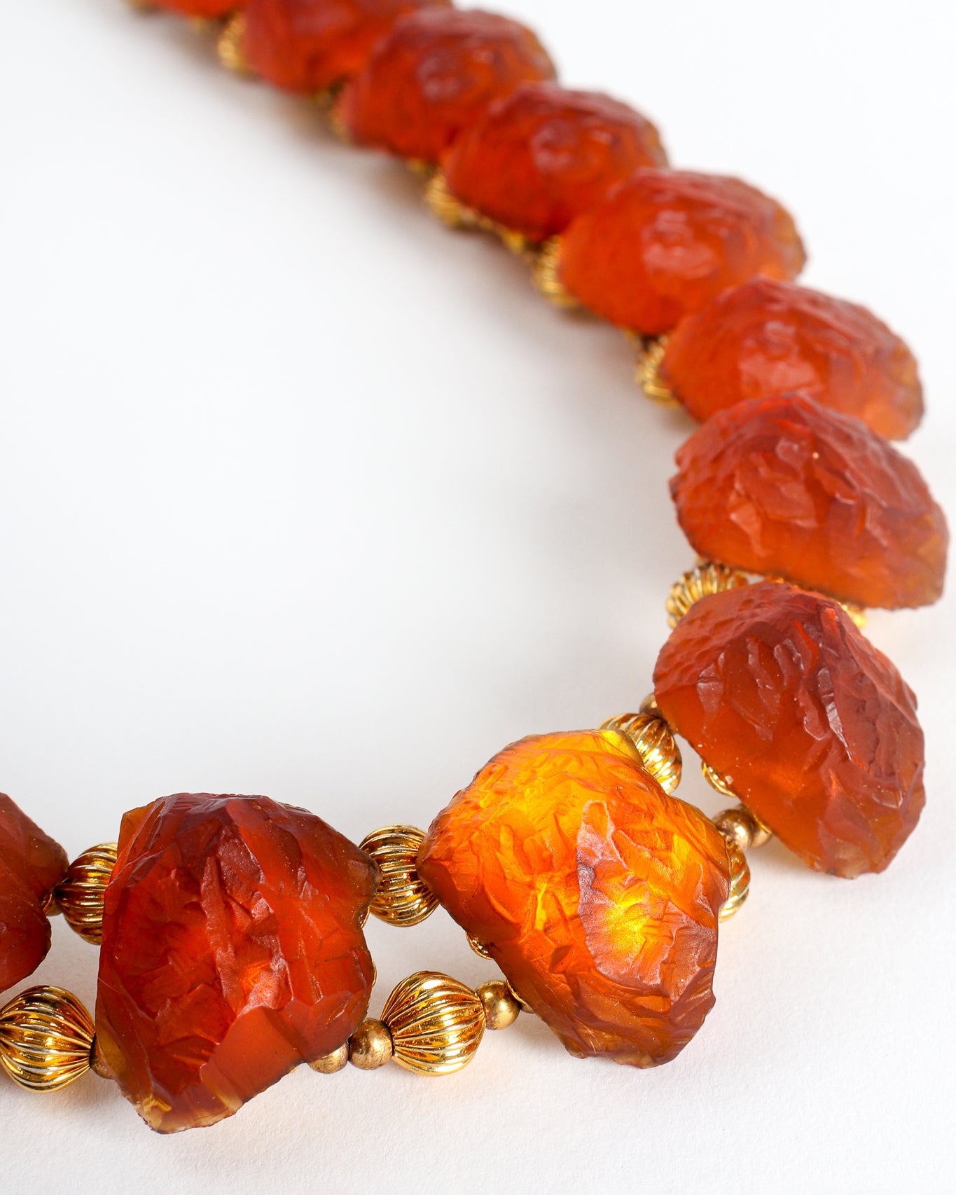 Recess Dresscode William deLillo Collectable Amber glass lucite glow necklace collar at Recess LA