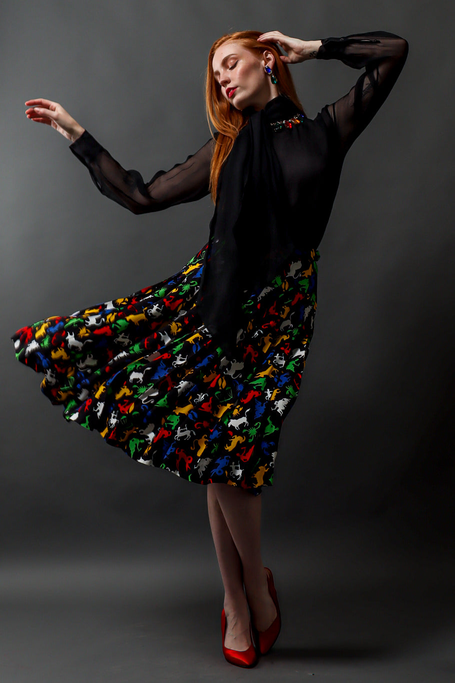 Emily O'Dette in Saint Laurent Sheer Top & Skirt @ Recess LA