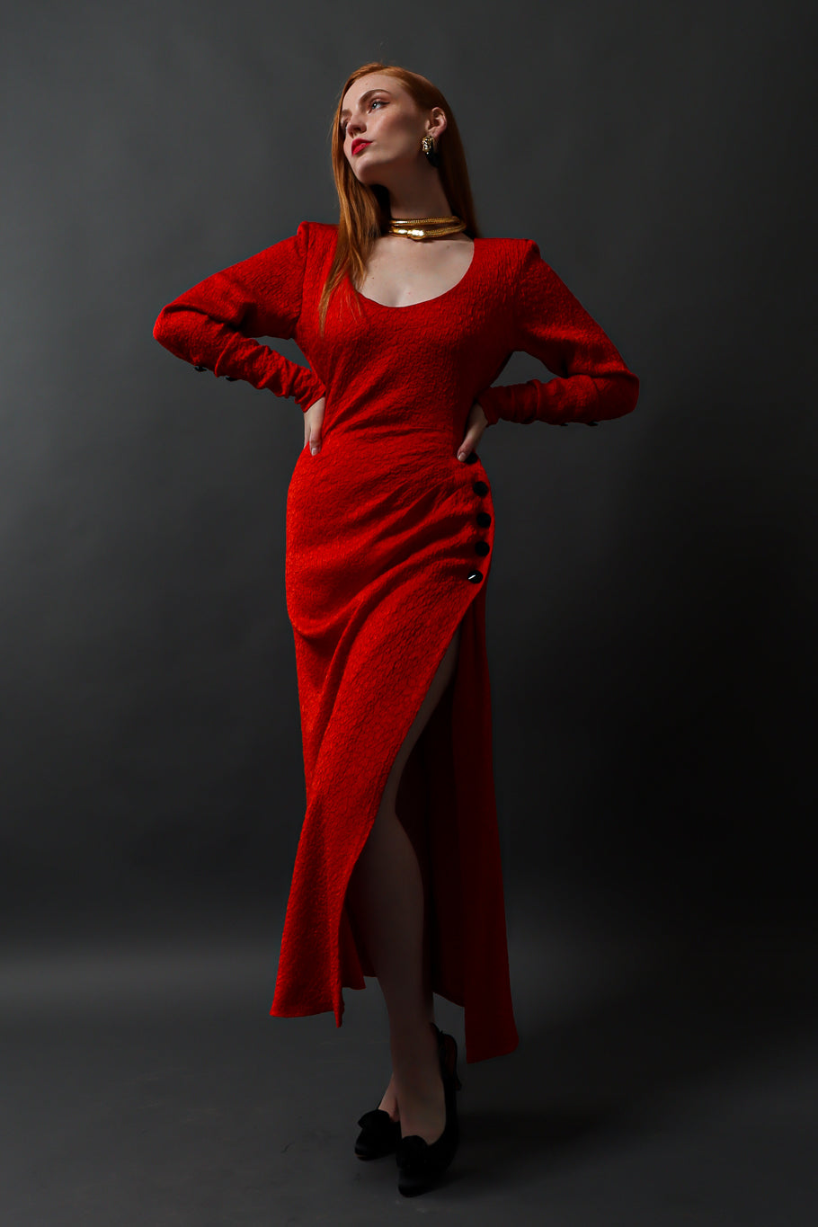 Emily O'Dette in Yves Saint Laurent Red Dress @ Recess LA