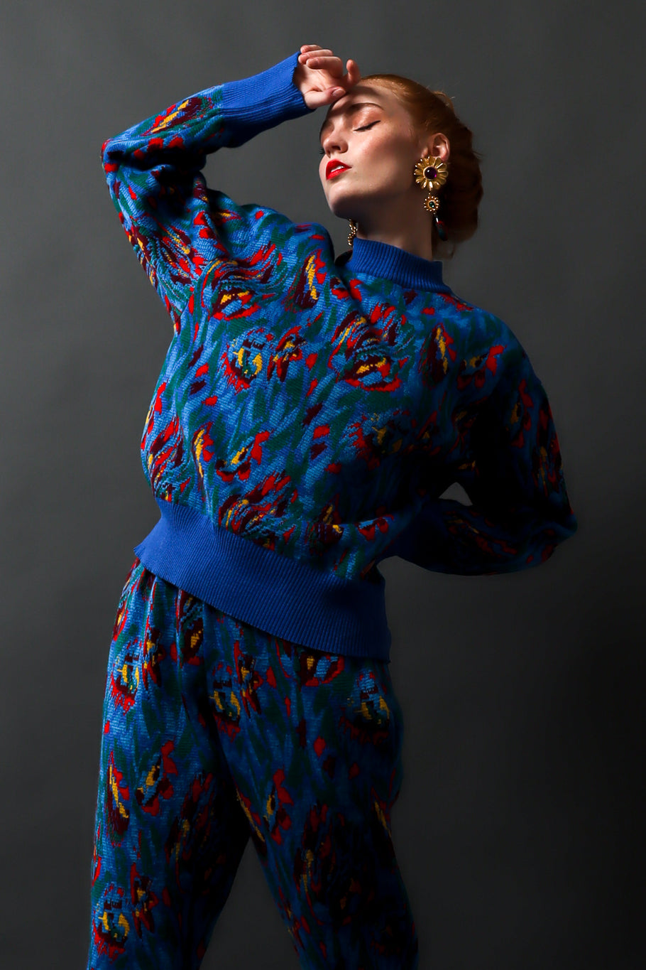 Emily O'Dette in Yves Saint Laurent Floral Knit Sweatsuit @ Recess LA