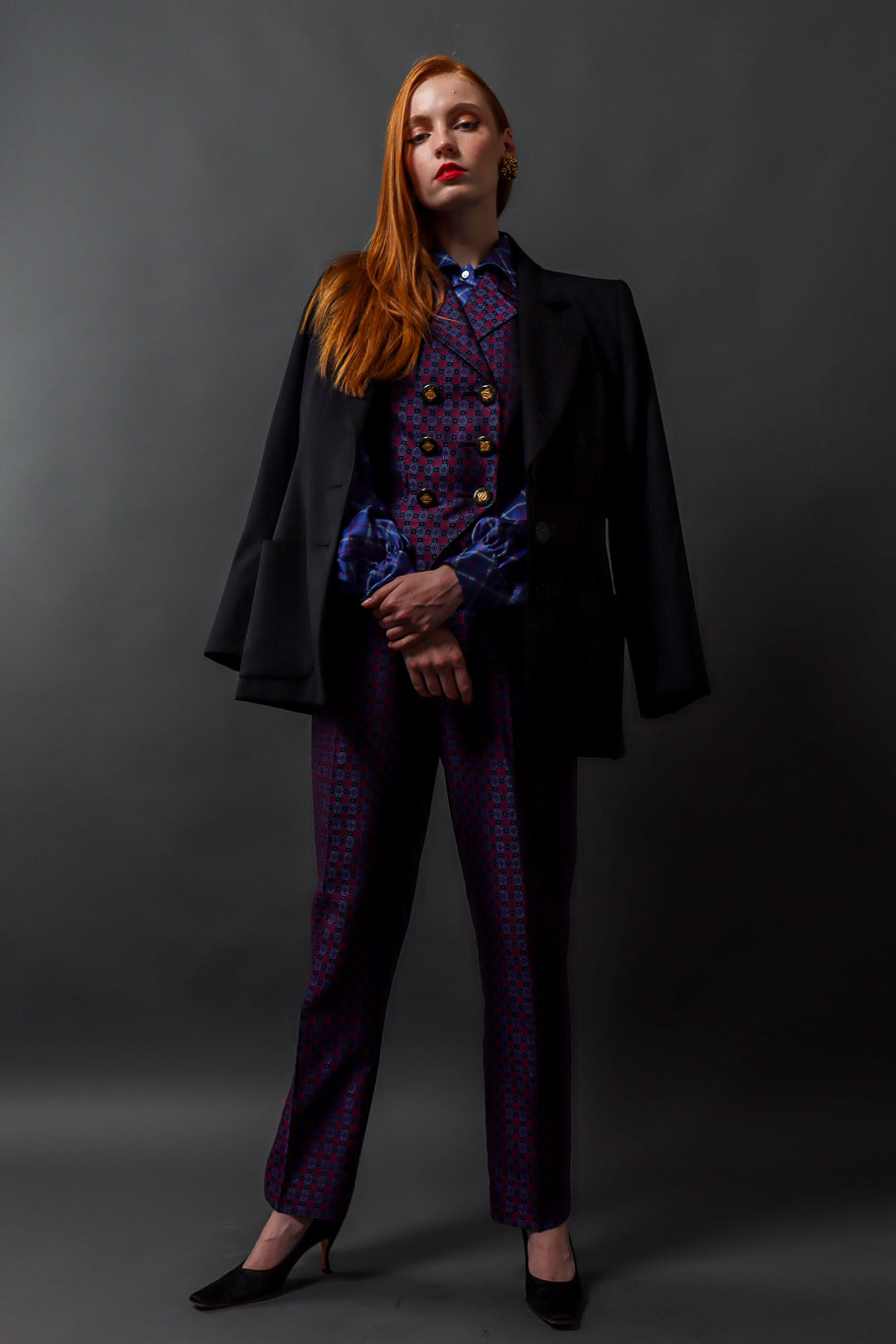 Emily O'Dette in Saint Laurent Vest Suit Set & Blazer @ Recess LA