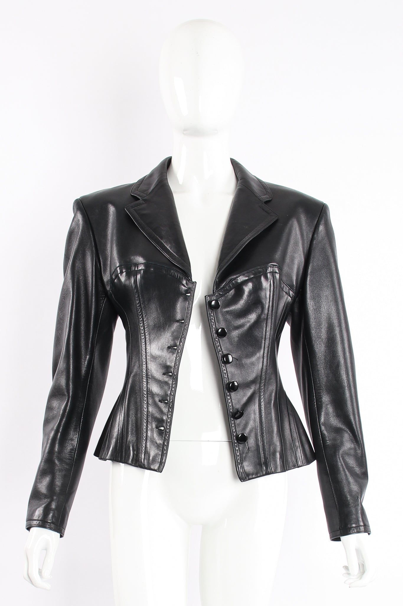 Vintage Alaia Leather Bustier Corset Jacket – Recess