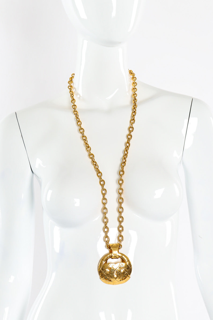 Vintage Chanel Mirror CC Pendant Chain Necklace