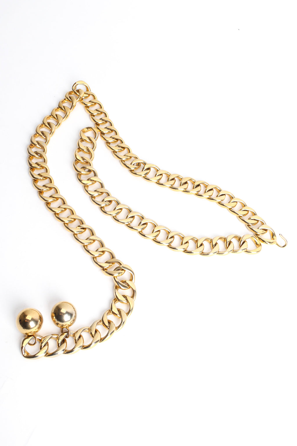 Vintage Chanel Wide Curb Link Ball Charm Belt – Recess