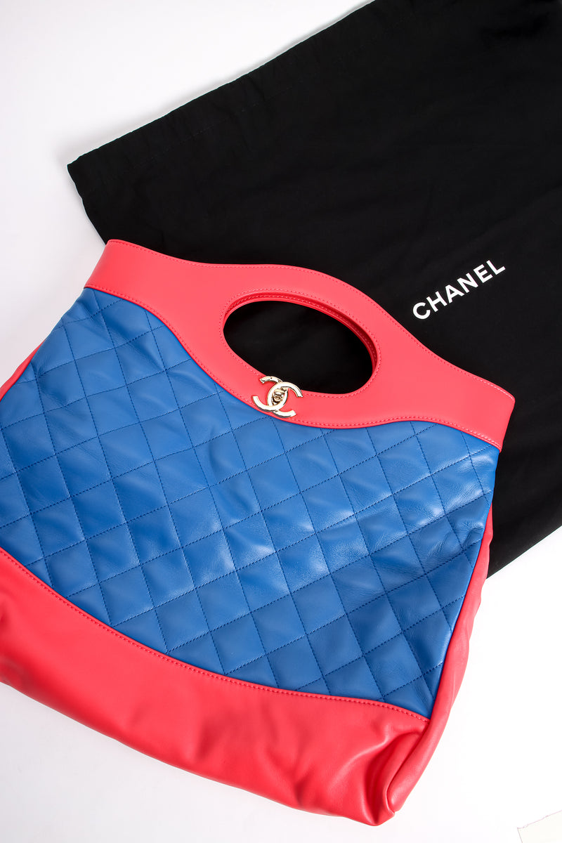 Vintage Chanel Quilted Colorblock Clutch Tote 31 Bag AW 2018 – Recess