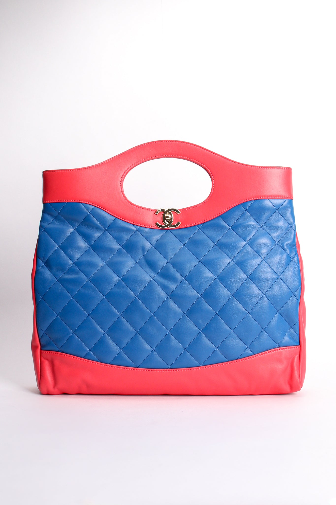 Vintage Chanel Quilted Colorblock Clutch Tote 31 Bag AW 2018 – Recess