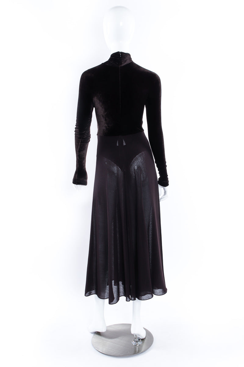 Vintage Donna Karan New York Velvet Bodysuit Sheer Dress – Recess