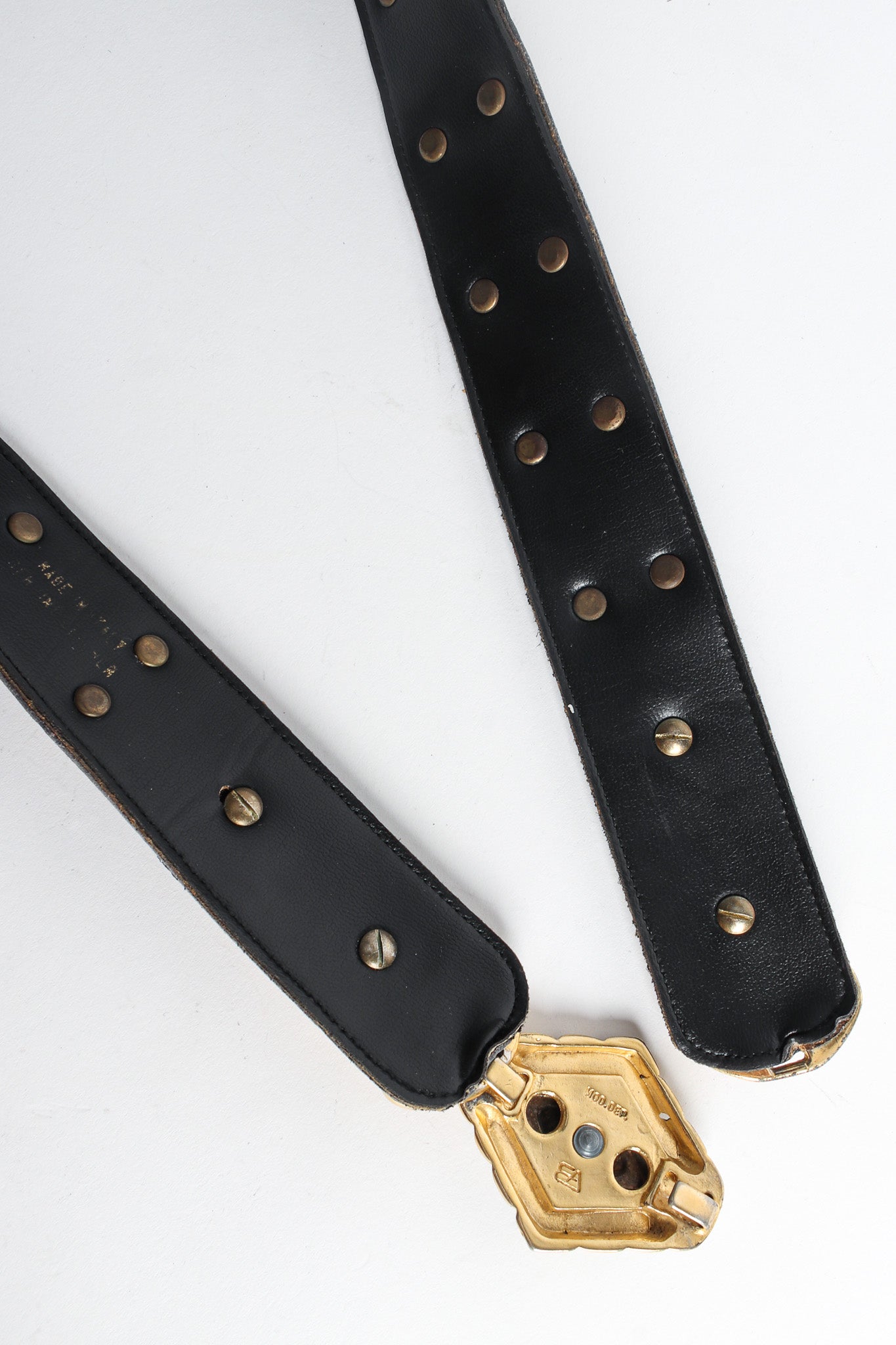 Escada Vintage Diamond Burst Leather Belt