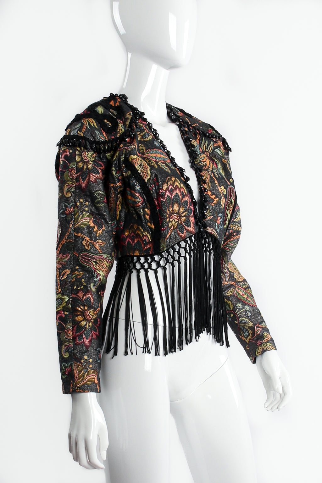 Vintage Janine Fringed Tapestry Matador Bolero Jacket – Recess