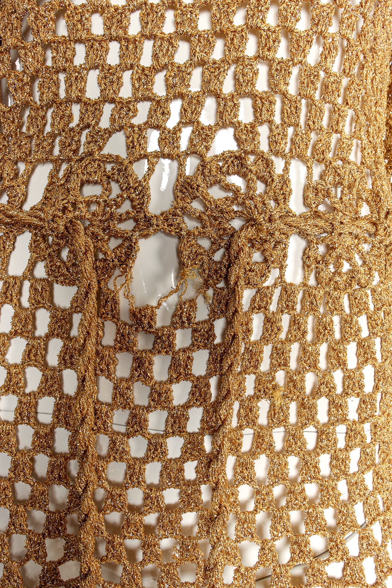 Metallic Gold Crochet Net Dress