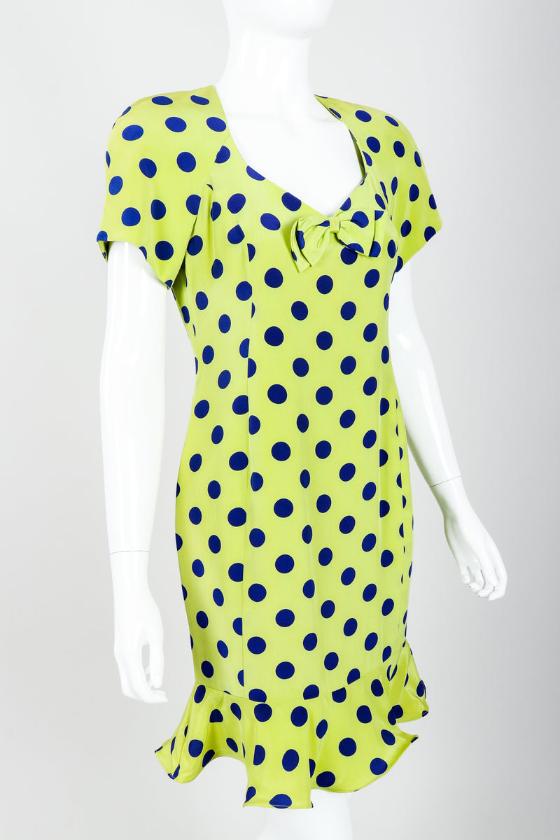 polka dot flounce dress