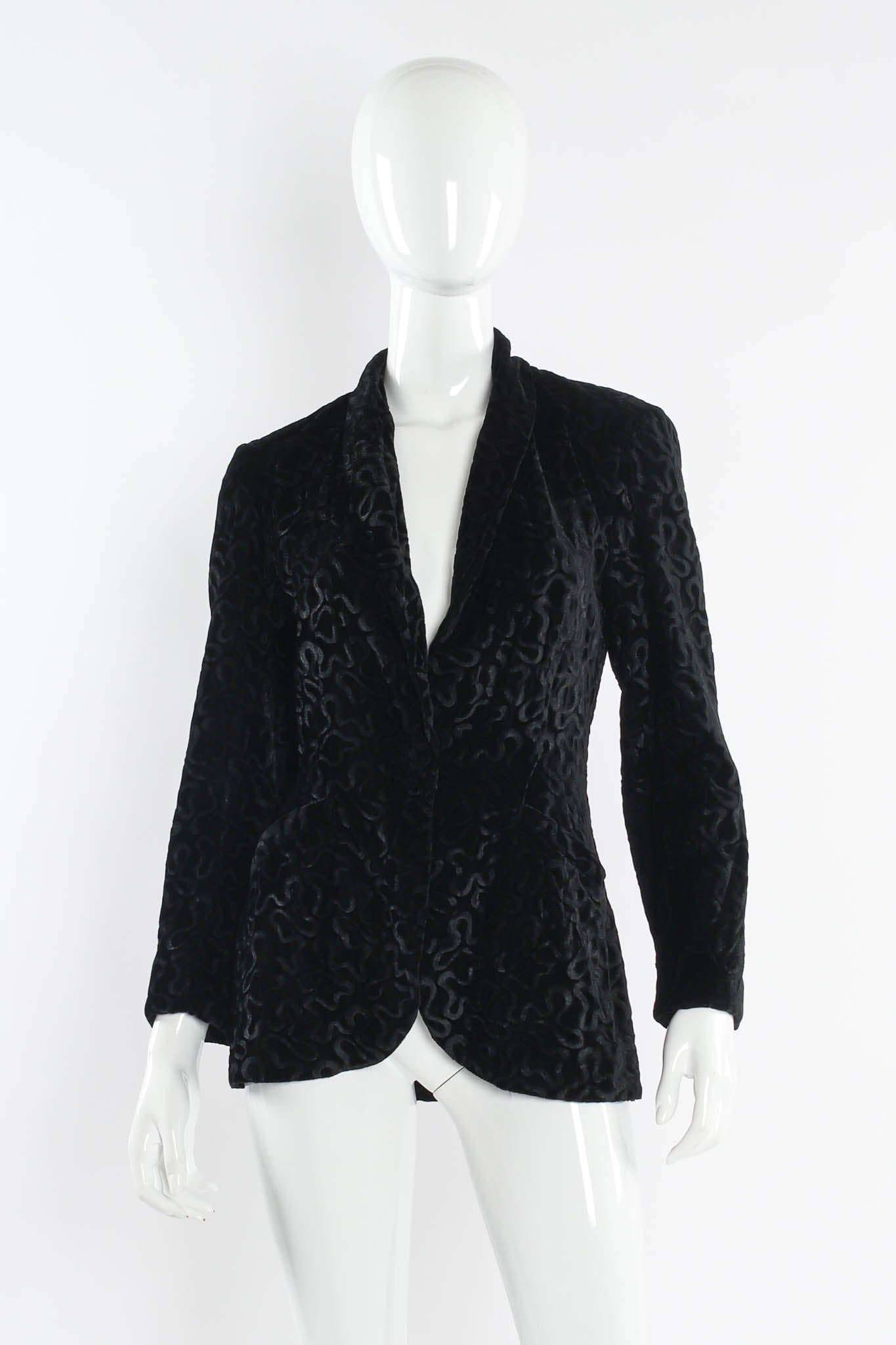 Vintage Norma Kamali Abstract Swirl Burnout Velvet Blazer – Recess