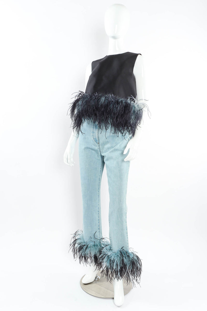 2017 Prada S/S Ostrich Feather Denim Pant – Recess