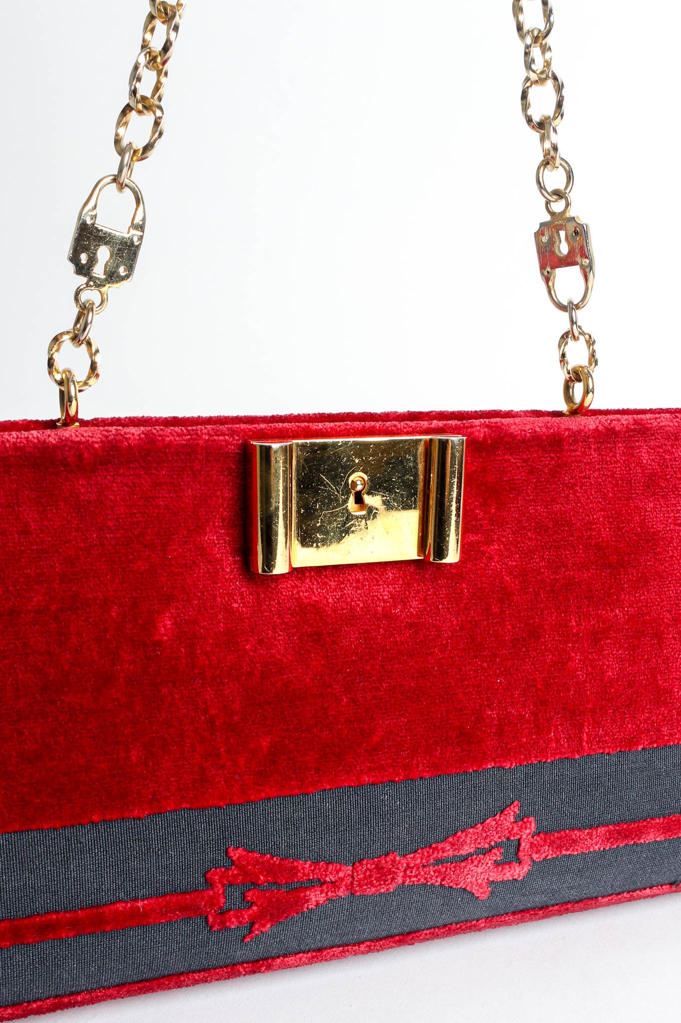 Vintage Roberta Di Camerino 1990s Mini Velvet Baguette Bag – Recess