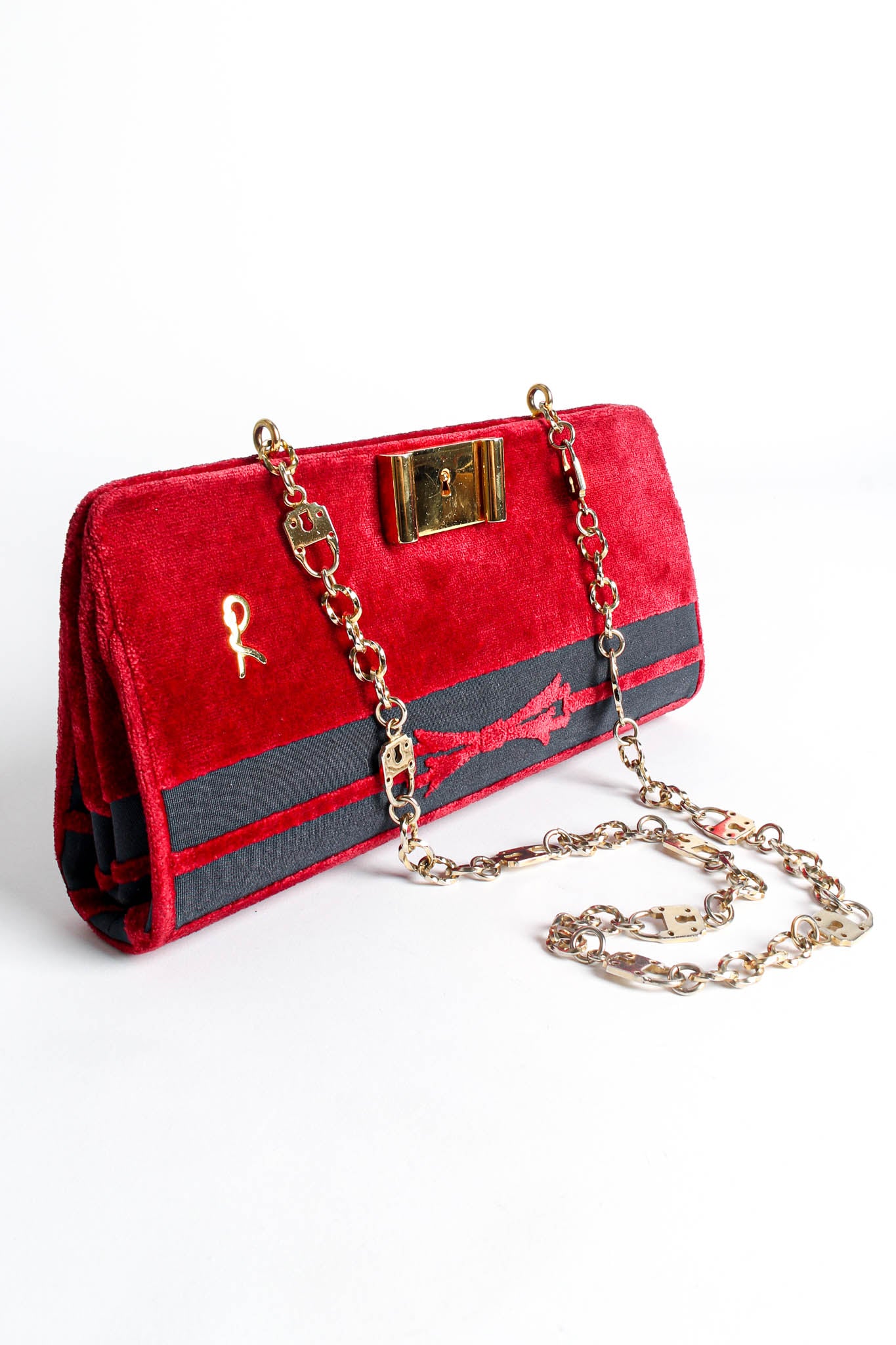 Vintage Roberta Di Camerino 1990s Mini Velvet Baguette Bag – Recess