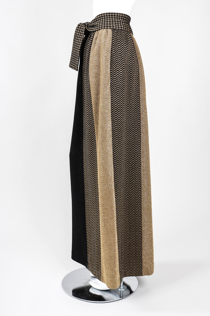 Recess Los Angeles Vintage Collectable Rudi Gernreich Gold Metallic Lamé Pieced Knit Skirt