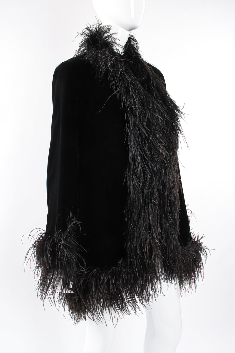 Vintage Saks Fifth Ave Velvet Ostrich Feather Swing Coat – Recess