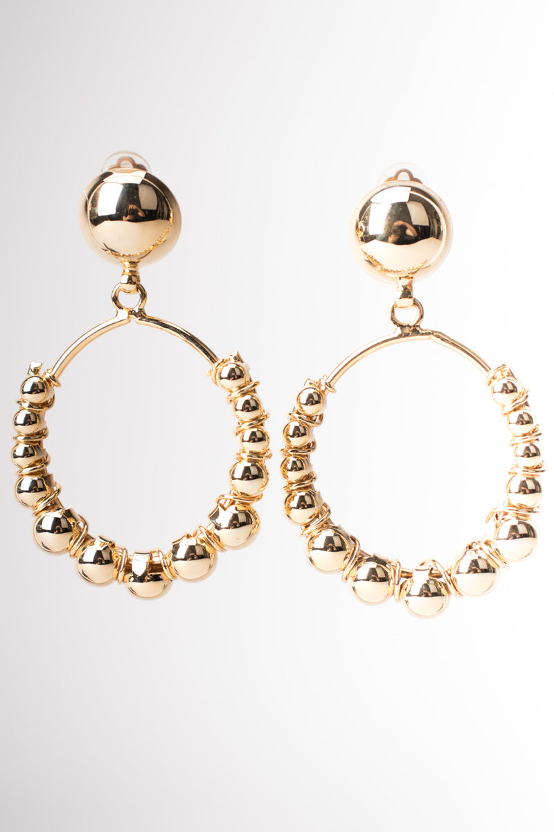 Oversized Vintage Gold Ball Hoop Earrings – Recess