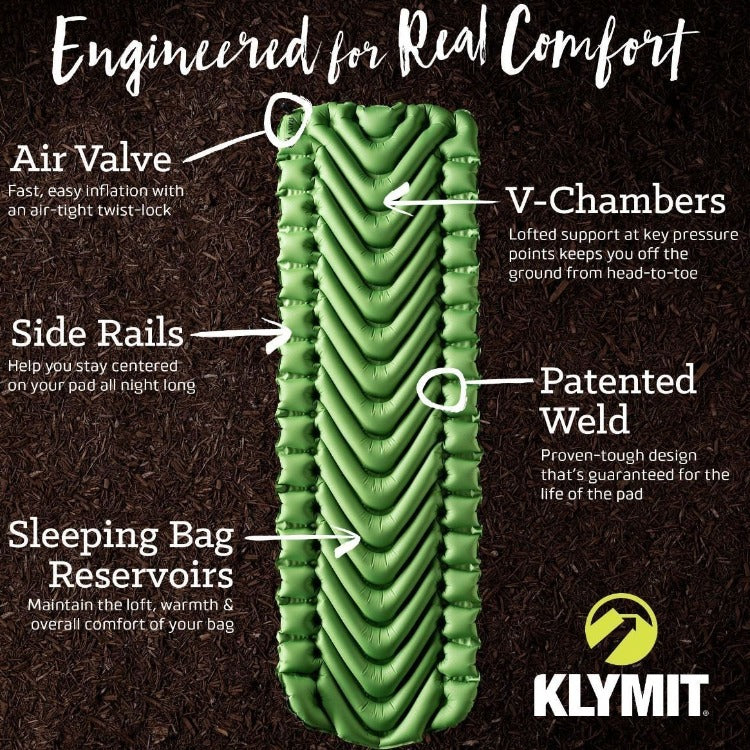 Klymit Static V Inflatable Sleeping Mat 514g Intents Outdoors