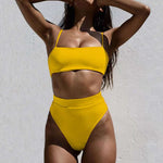Bandeau High Waisted Brazilian Bikini - Rising Vegans