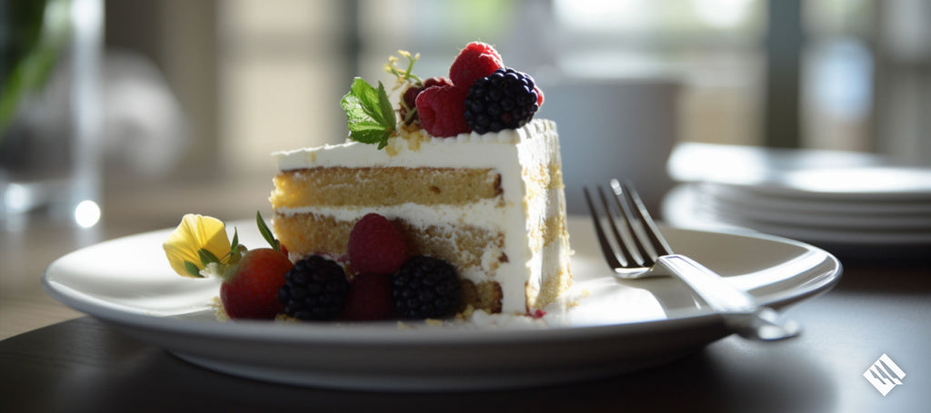 Pastel Chantilly con bayas y crema batida