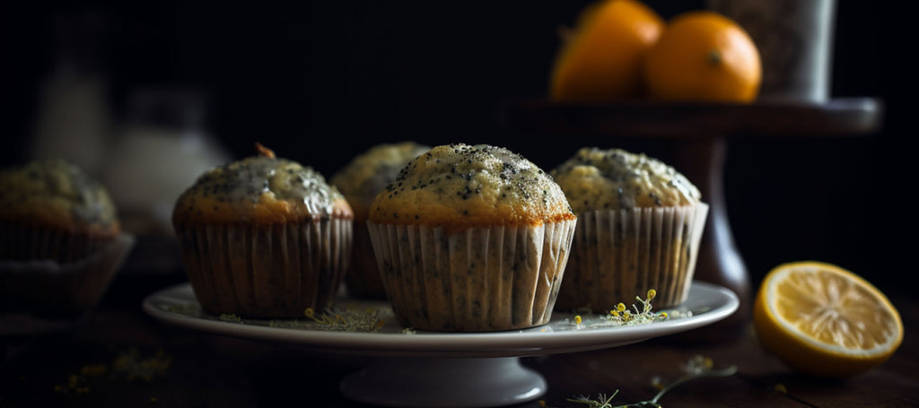 Zitronenmohn -Samen Muffins lang