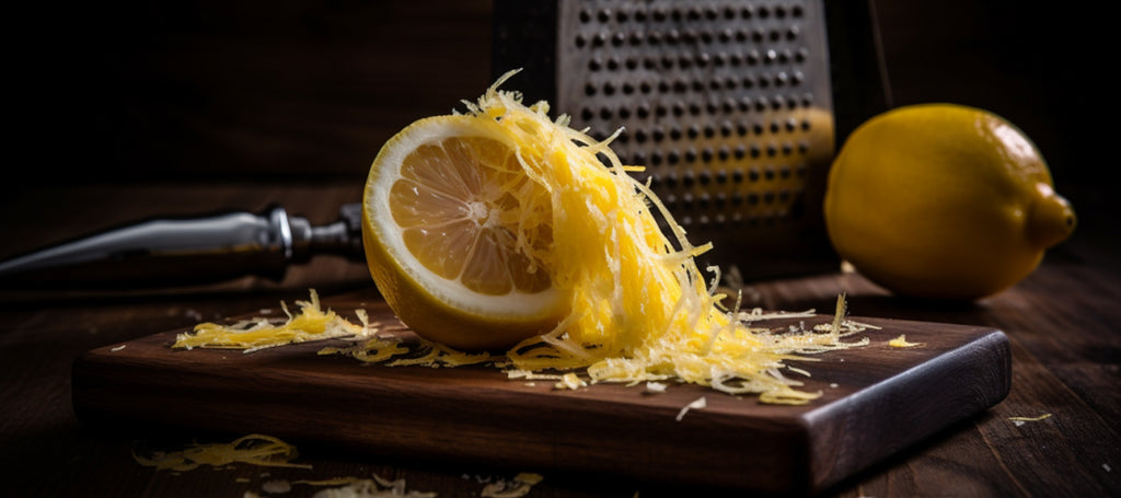 Lemon being zested long