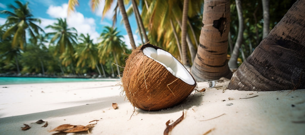 Opening a fresh coconut long