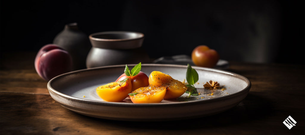 Spiced_Peaches_natural_lighting_cozy_plating