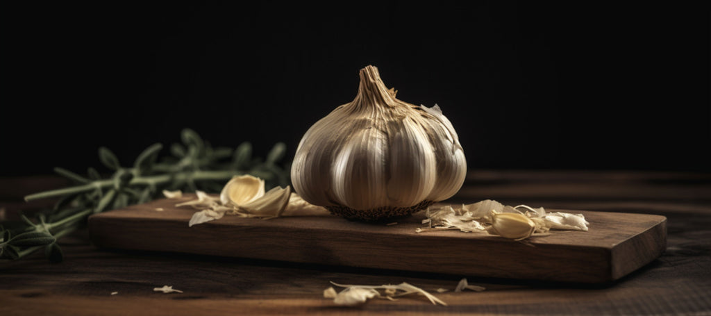 garlic on a chopping board