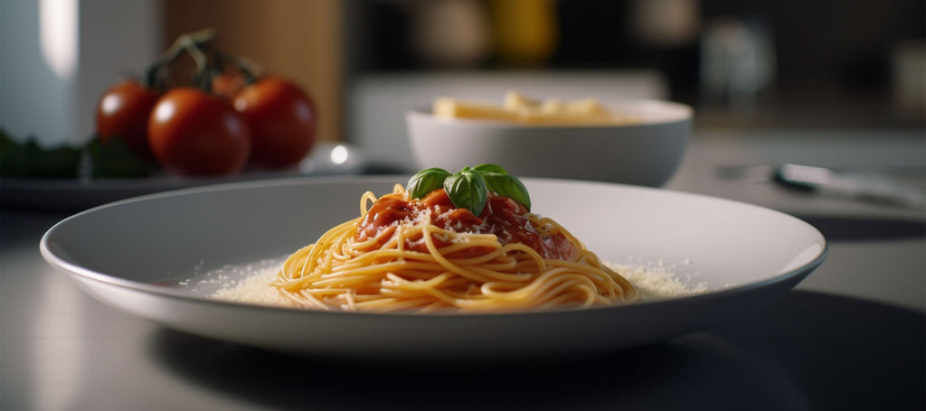 Spaghetti auf einem Teller