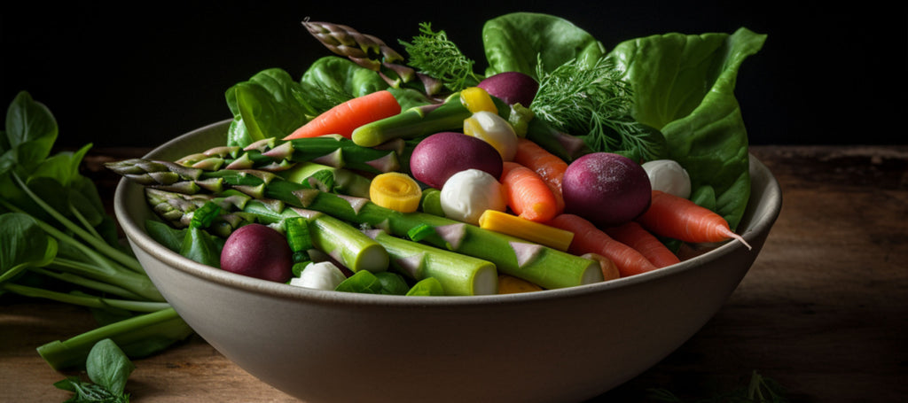 spring vegetables in a bowl