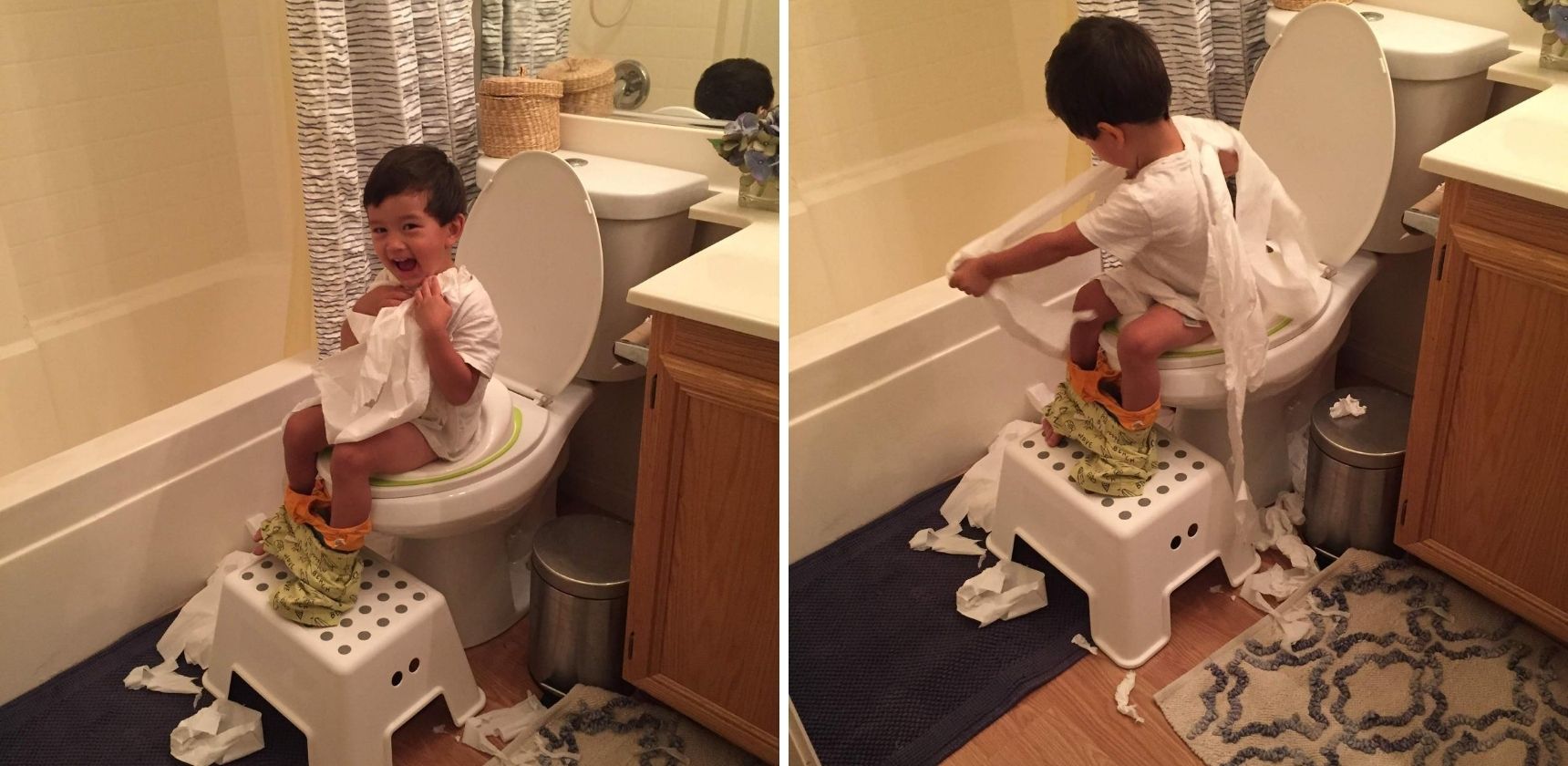 Boy Having Fun Potty Training