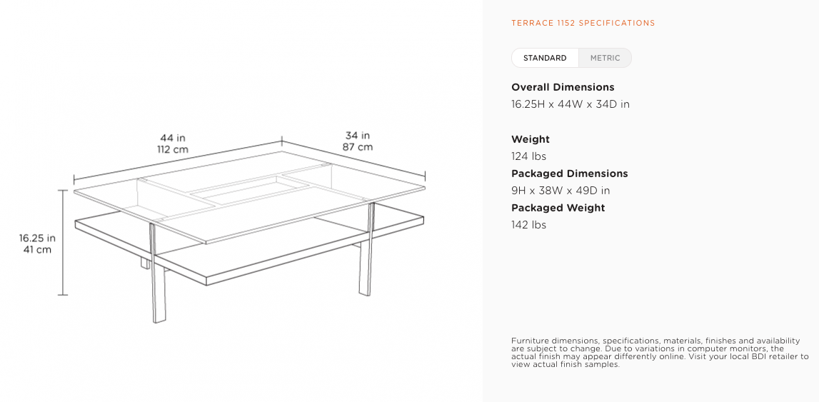 Terrace 1152 Coffee Table Skandinaviatexas