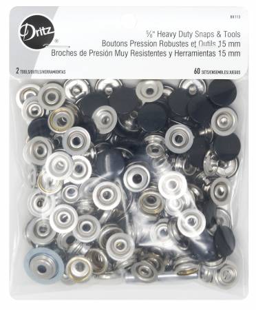 Dritz Heavy Duty Snaps 5/8 7/Pkg BLACK.