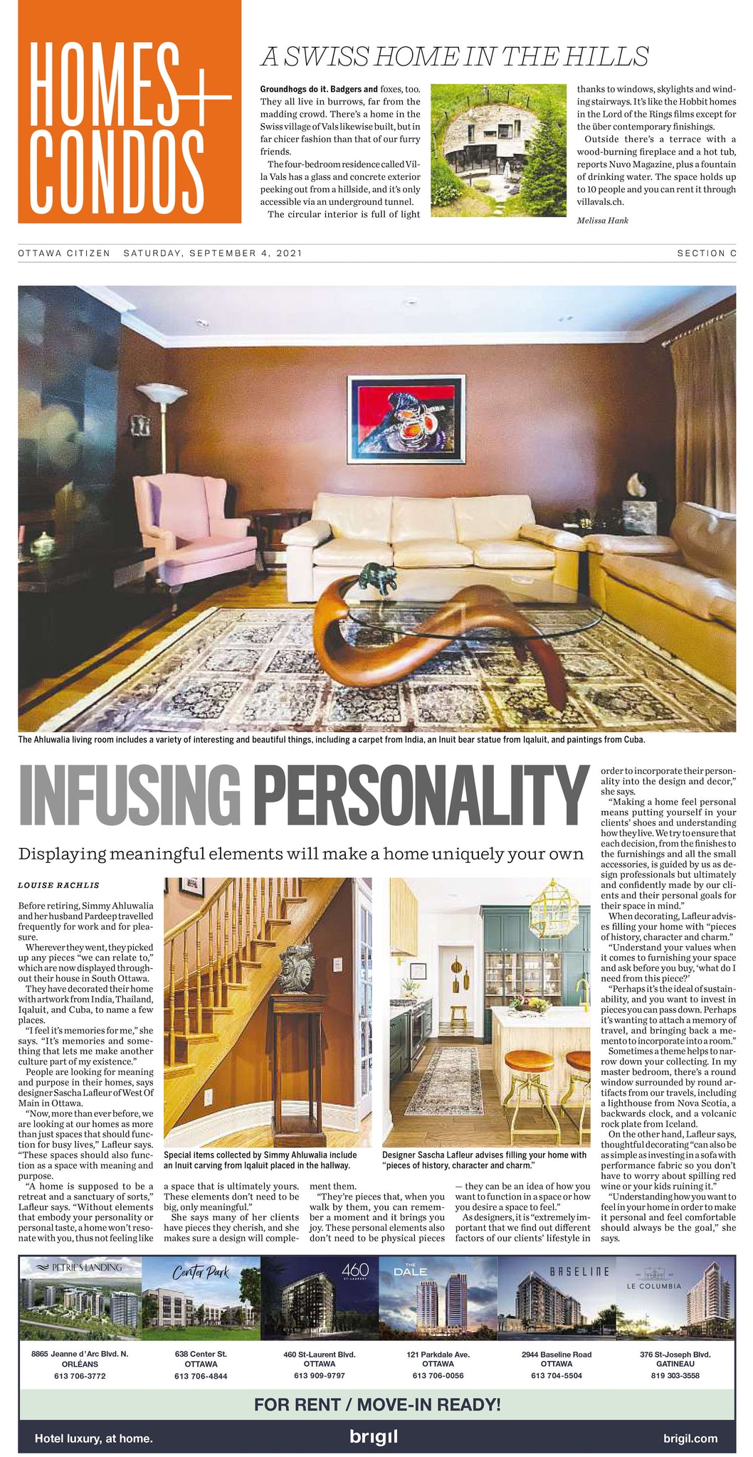 article about infusing personality into your living space. 