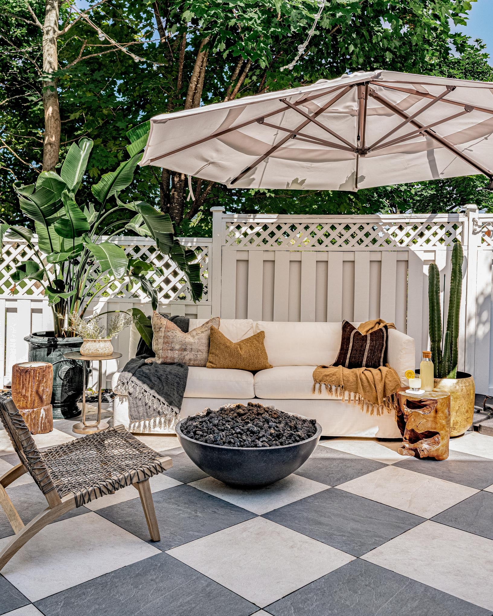 Ottawa Interior Design firm, West of Main, reveals beautiful urban backyard transformation, outdoor seating area.