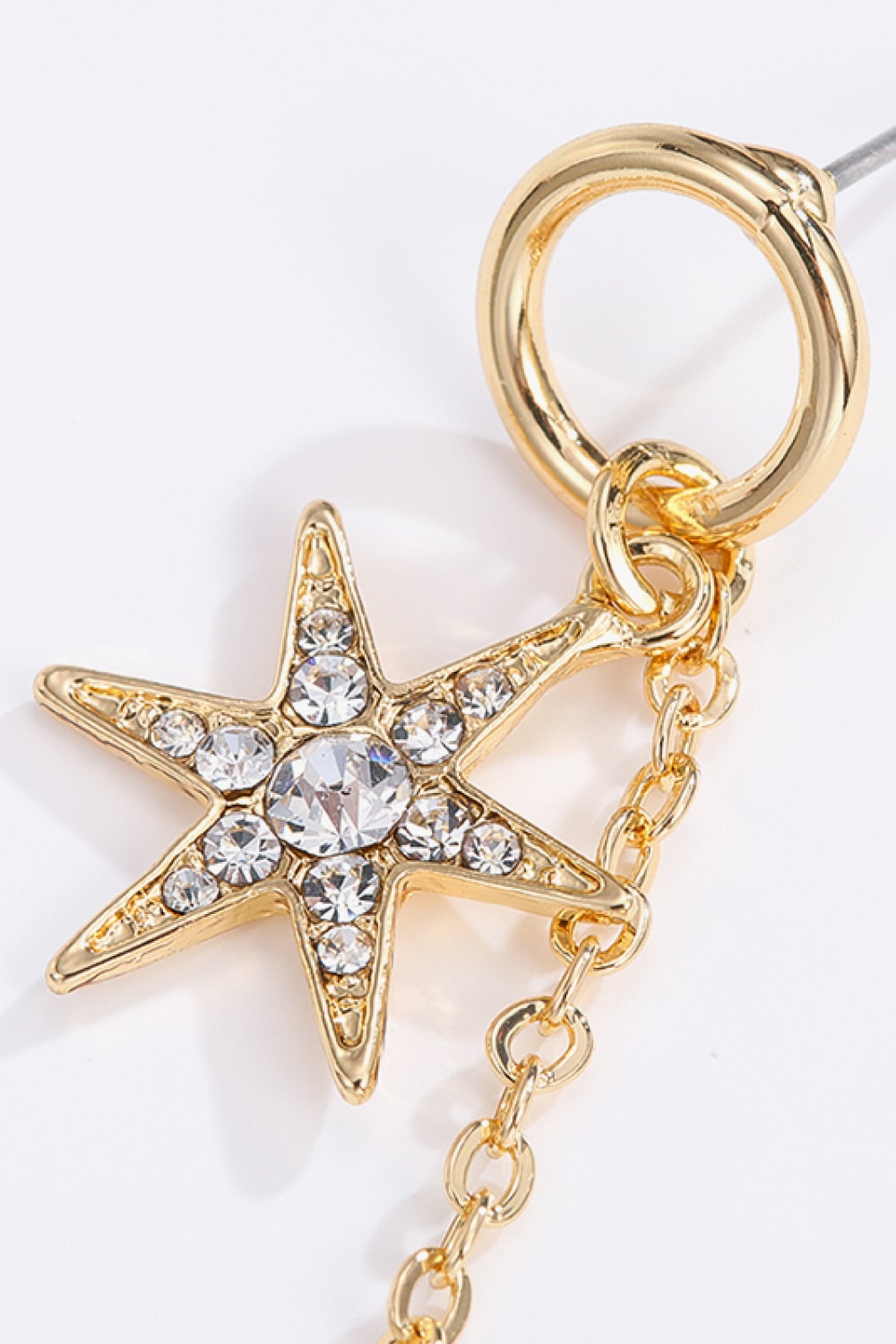 Inlaid Rhinestone Star and Moon Drop Earrings - BellaKat & Co.