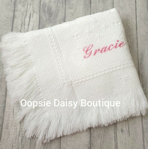 Personalised Baby Shawl Blanket - Star Design - Oopsie Daisy Baby Boutique