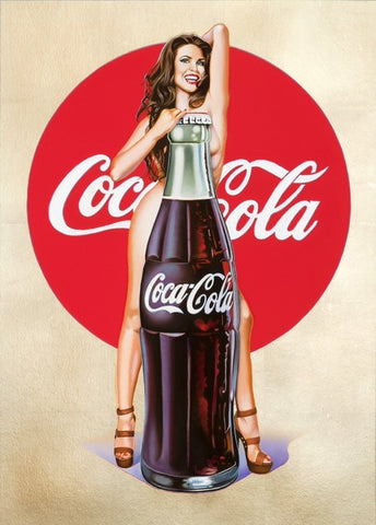 Mel Ramos Painting Lady with Coca Cola Bottle 