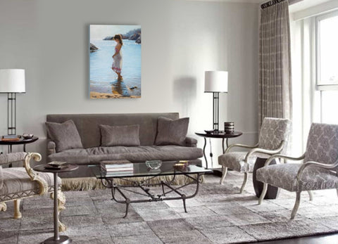 Vicente Romero limited edition print of Catalonian Coast on Canvas 