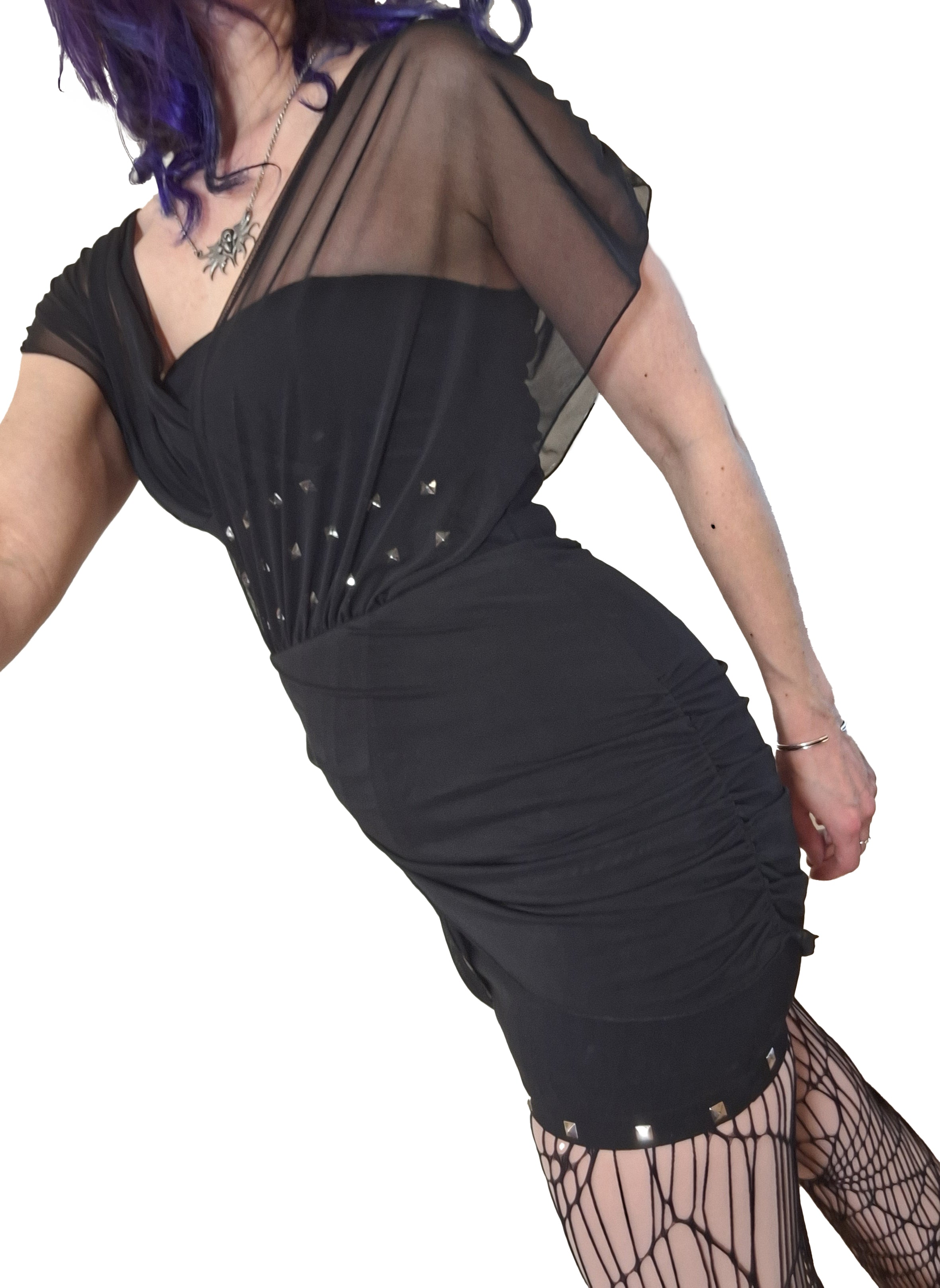 Necessary Evil Venus Wrapped Mesh Mini Dress