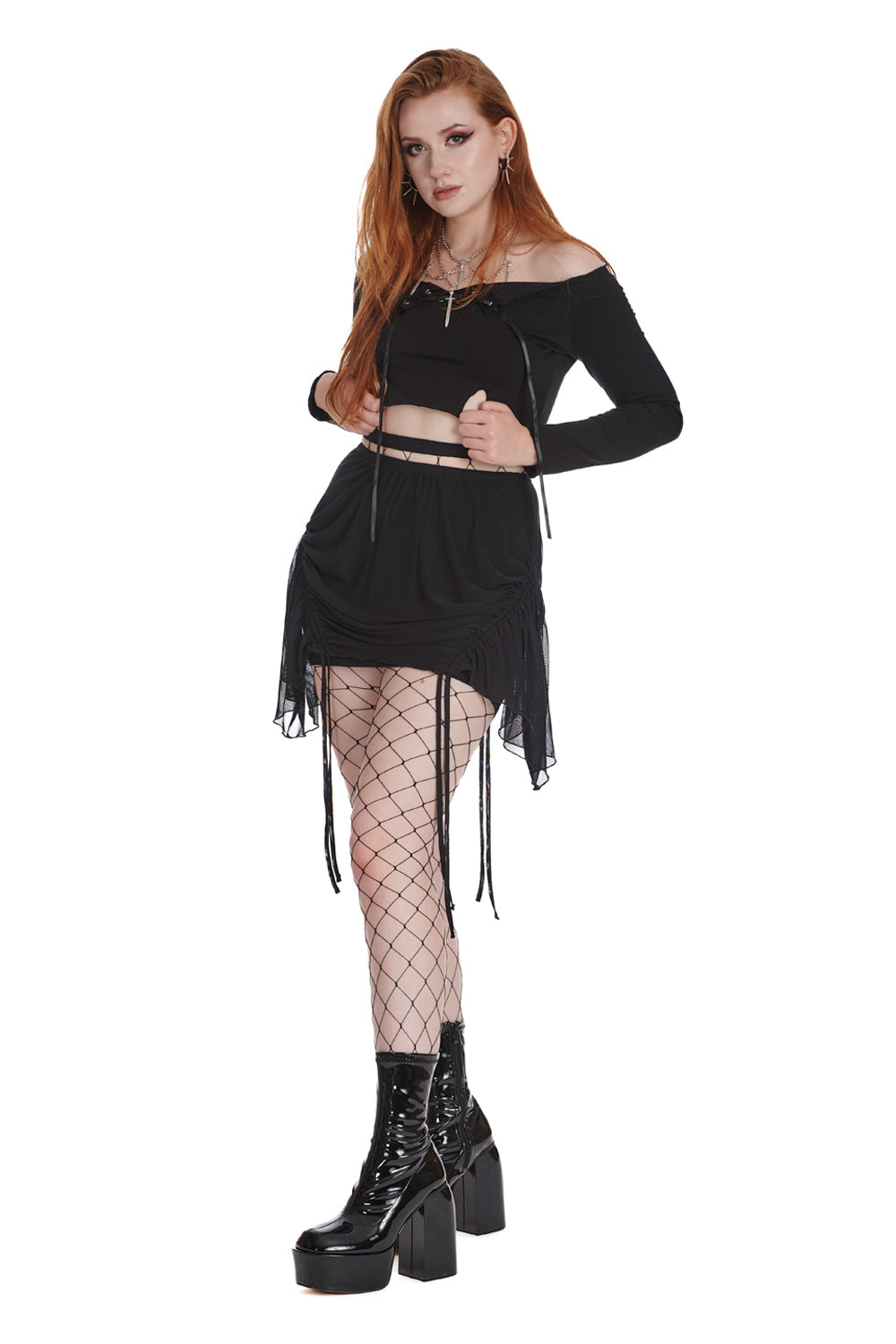 Banned Tattered Threads Mesh Mini Skirt