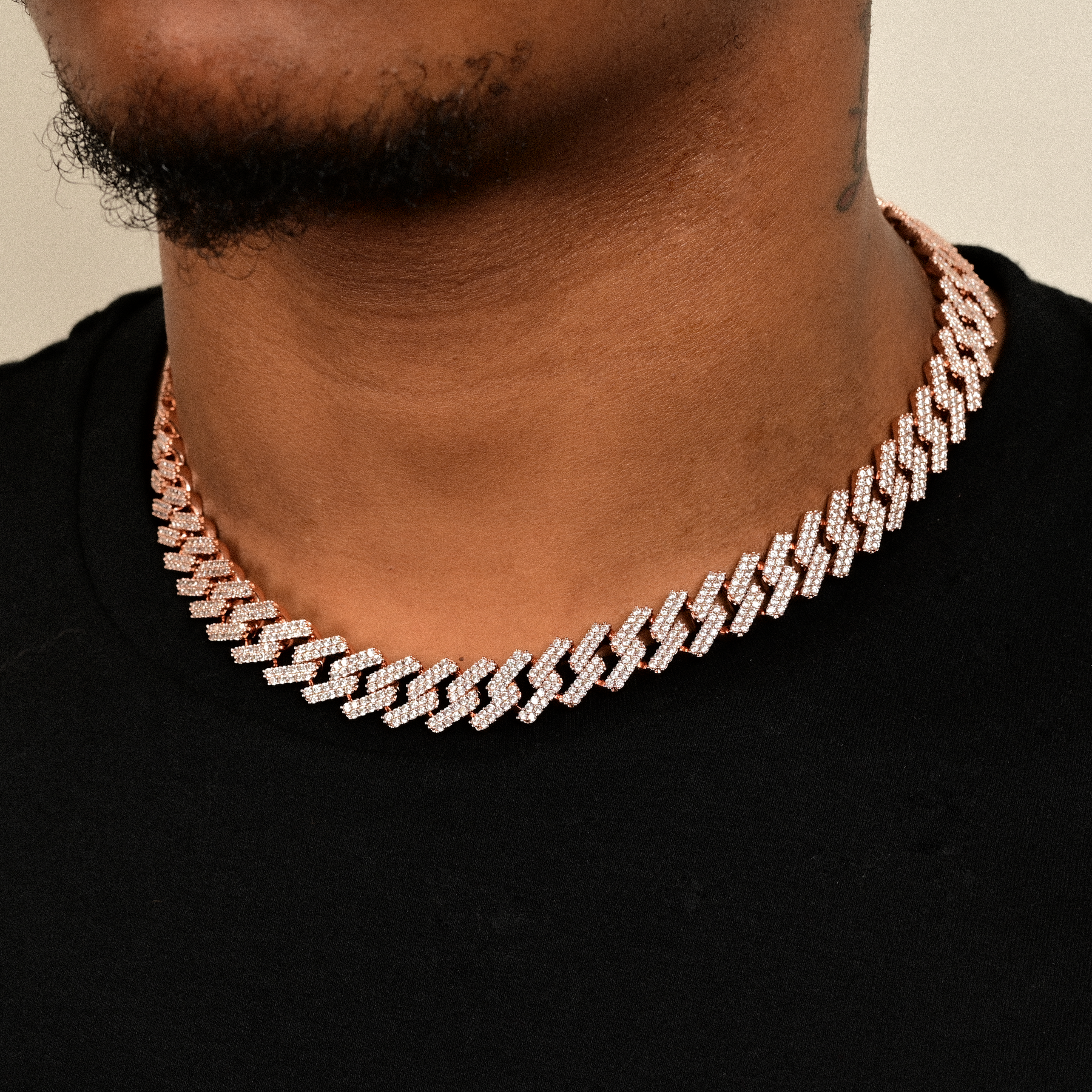 10mm diamond prong cuban chain