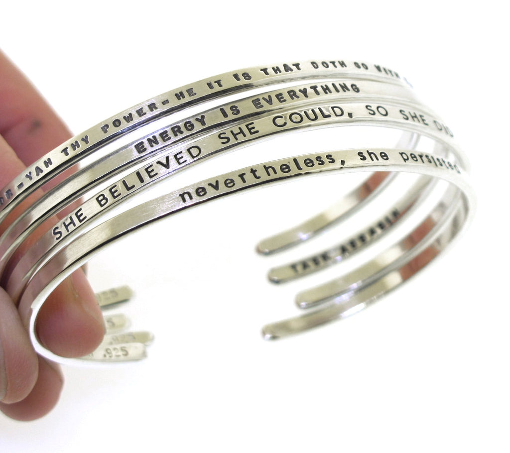 Personalized Silver Cuffs Brass, Silver or Gold Custom Bracelets – Praxis  Jewelry