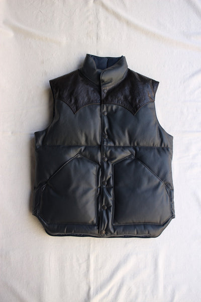 Rainbow Country / ALL LEATHER DOWN VEST (RCL-10037HC,NAVY) / 2016