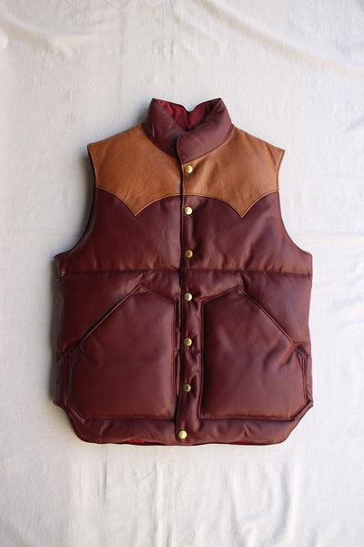Rainbow Country / ALL LEATHER DOWN VEST (RCL-10037HC,WINE) / 2015